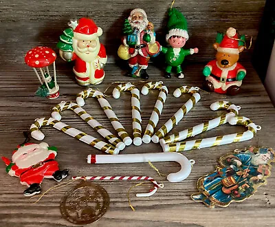 Bulk VTG 70s 90s 18x Wood & Plastic Christmas Tree Ornament Hanging Decorations • $20.95