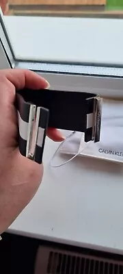 £20 • Buy Calvin Klein Black Black Leather Cuff