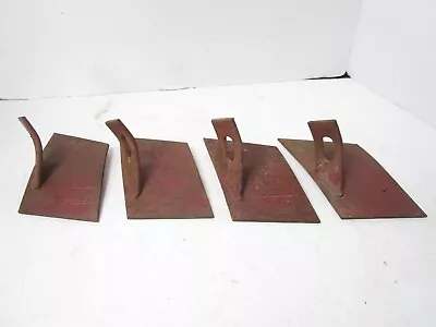 Vintage Hand Push Garden Plow Blades Set Of 4 Steel Metal Art Replacement Paint! • $42.88