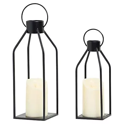 Black Metal Candle Lanterns For Christmas- Lanterns Decorative W • $33.51