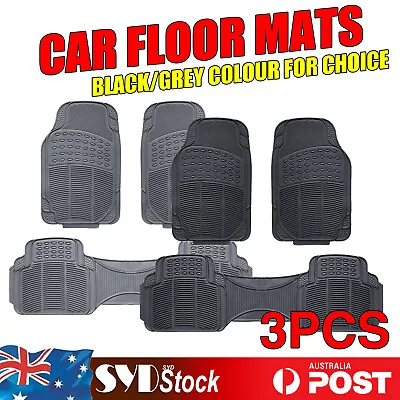 $57.64 • Buy Premium Black/Grey Rubber Automotive Van SUV Ute Floor Mat Waterproof Anti-Skid