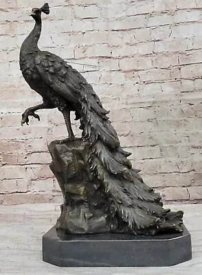 Hand Made Original Milo Peacock Bronze Sculpture Bird Statue Figure • $249.50