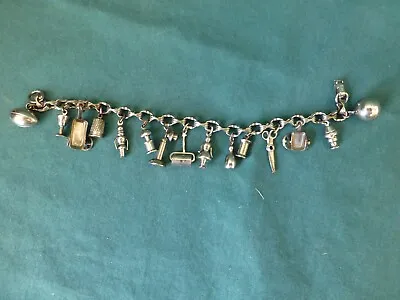 Vintage Enco Charm Bracelet With Football And Baseball And More • $15