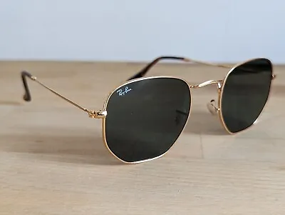 Ray-Ban Sunglasses Hexagonal Gold Frames With Classic Green G15 Lenses  • £60