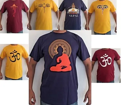 £11.99 • Buy Cotton Summer  T-shirt Top Good Quality Om, Buddha, Eyes, Ganesha 