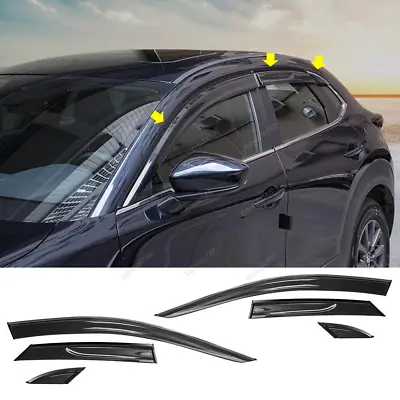 For 2020-2024 Mazda CX-30 6pcs Black Window Visor Vent Shades Sun Rain Guard • $78.99