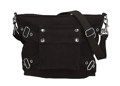 $19.99 • Buy Rothco 8477 Black Vintage One-Pocket Canvas Shoulder Bag 11  X 8  X 4 