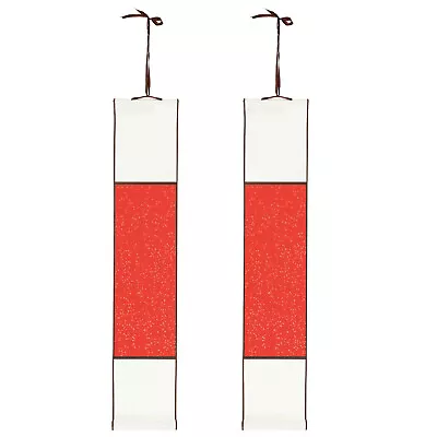 41x6  Silk Half Raw Ripe Blank Hanging Xuan Paper Scroll 2Pcs Red • $24.49