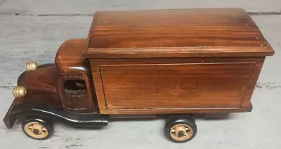 Vintage Wood Old Box Delivery Truck 11 1/4 L X 3 5/8  W X 5 1/4 T  Hand Made • $25.95