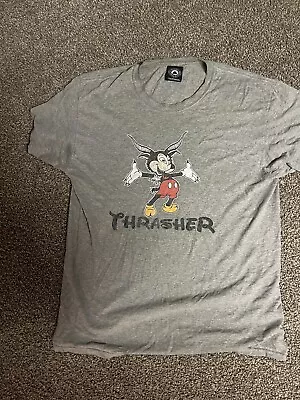 RARE Thrasher Magazine Disney Knock Off Rare Shirt 666 Mickey Mouse • $45