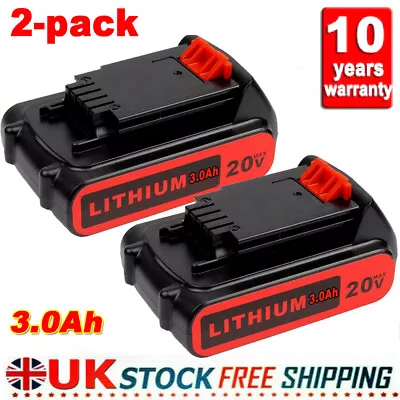 2Pack 18V Lithium-ion Battery For BLACK+DECKER 20 Volt LBXR20 LBX20 LB20 3000mAh • £32.98