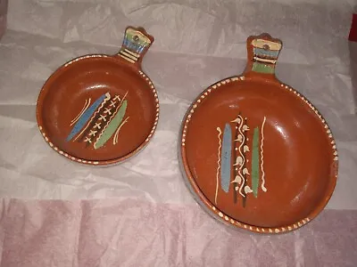 Lot Of 2# Clay Brown Mexican Art Pottery Dishes Small Pot 7'inch×5'inch/9'x7inch • $26.79