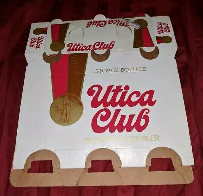 Utica Club Pilsner Lager Beer Cardboard 6 Bottle Carrier Case Vintage Rare Old • $13.50