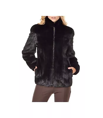 Women's Black Brown Real Mink Fur Jacket Coat All Sizes Customizable Handmade • $1499