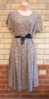 £24.99 • Buy Wednesday's Girl Maternity Beige Black Spotted Jersey A Line Midi Slip Dress 18