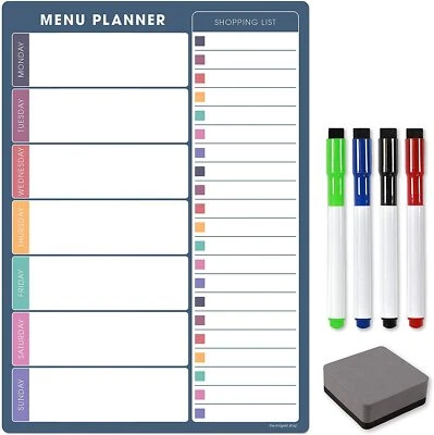 £11.95 • Buy Magnetic Weekly Planner, Dry Wipe Fridge Whiteboard Or Dry Erase Calendar Board