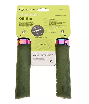 Ergon GE1 Evo FACTORY Ergo Grips Regular MTB 105g Frozen Moss/ Oil Slick NEW • $34.99