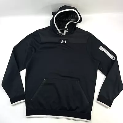 Under Armour Loose Cold Gear Black Athletic Hoodie Pullover Sweatshirt Men’s S • $19.20