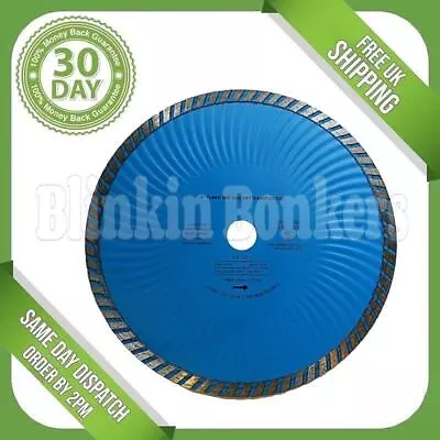 9  230mm Diamond Turbo Wet Dry Cutting Disc Masonry Stone Hard Brick Concrete • £9.69