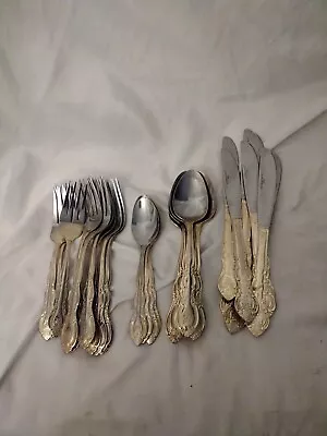 Gold Tone Flatware International Silver Stainless Steel 29 Pieces • $19.99