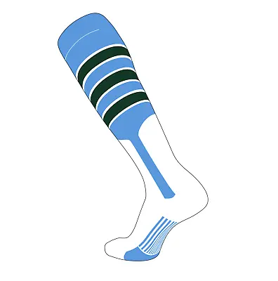 TCK Elite Baseball Knee High Stirrup Socks (D 9in) Baby Blue White Dk Green • $15.99
