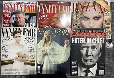 Lot Of 6 Magazines Vanity Fair New York Esquire Bazaar Trump Madonna Joni Mitche • $9.99