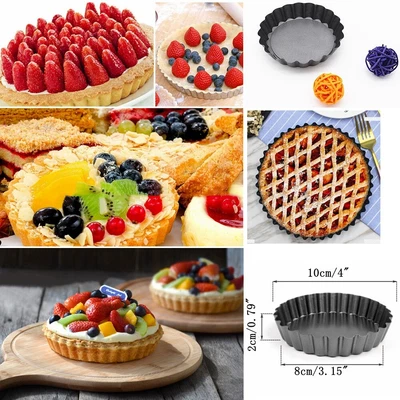 £10.25 • Buy 6X Non Stick 4 Inch Quiche Pans Removable Bottom Mini Tart Pans Tart Tins Cases