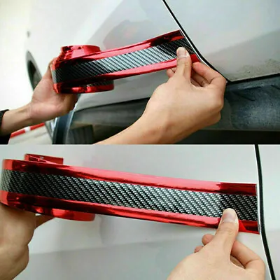 Car Rubber Carbon Fiber Door Sill Bumper Strip Protectors Sticker Accessories • $12.50