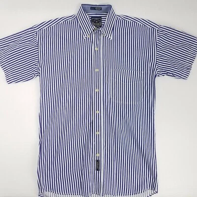 $12.99 • Buy BD Baggies Mens Size Small Blue Stripe Short Sleeve Button Front Cotton Shirt