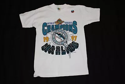 Vintage 1997 Official MLB Florida Marlins World Series Champions T-Shirt MED • $19.99