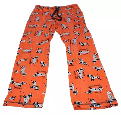 Happy Halloweenie Pajama Pants Size Small Dachshund Dog Womens Orange Halloween • $5.50