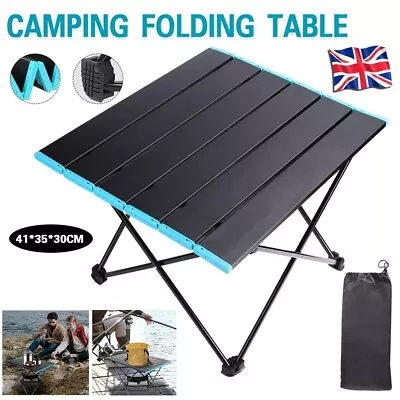 £11.99 • Buy Folding Camping Table Light Weight Portable Aluminium Frame Outdoor +Storage Bag