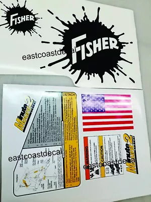 Fisher Minute Mount 2 Snow Plow Decals 7pc Kit For SD LD RD HT HD Blades MM2 NEW • $28.95