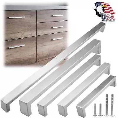 6  - 24  Inch Modern Bold Euro Stainless Steel Kitchen Cabinet Bar Pull Handle • $6.54