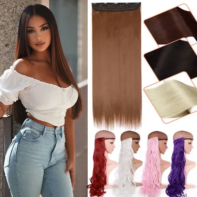 100% Natural Thick Hair Piece One Piece Clip In Hair Extensions Full Head Ombre • $2.96