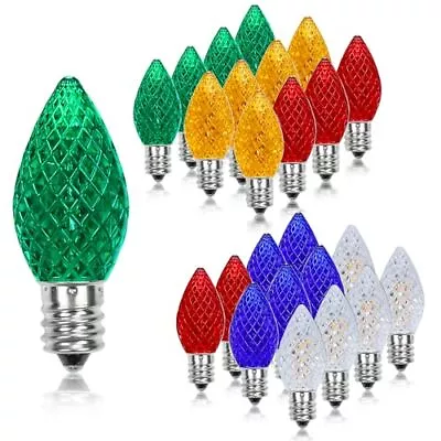 RuiAoTD 25 Pack C7 Led Replacement Light Bulbs Christmas C7 Shatterproof Led... • $14.99