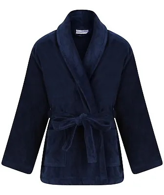 £32 • Buy Men's 100% Cotton Velour Short Dressing Gown/ Bed Jacket - Navy Size XXL