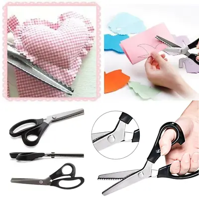 Fabric Paper Pinking Craft Shears Zig Zag Scissors Serrated Scalloped Edges Cut • £5.69