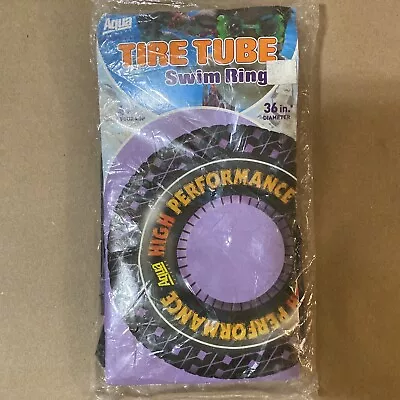 Vintage Aqua Swim Tire Tube Ring Inflatable 2001 36” New • $24