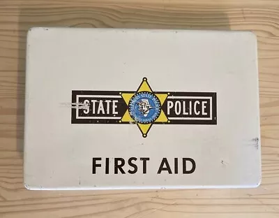 Rare Vintage Empty Illinois State Police First Aid Metal Box • $65