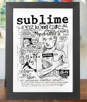 $12.99 • Buy Sublime Live At Hong Kong Cafe Punk Reggae 90 Concert Poster Flyer Framed Print 