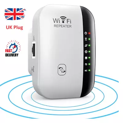 WiFi Booster Internet Amplifier Signal Extender Range Repeater 300Mbps UK  • £8.99