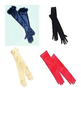 £11.95 • Buy Burlesque Satin Opera Gloves Fancy Dress Accessory - Various Colours