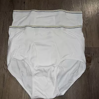 2 Stafford Vintage Briefs Cotton Underwear White Classic Mens Size 42 Black/gold • $34.95