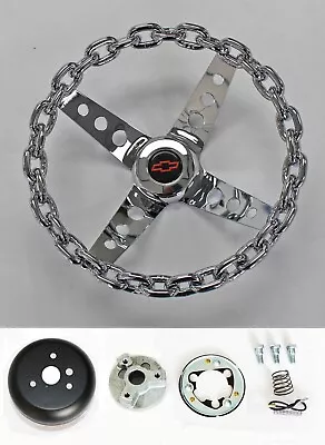 Chevelle Camaro Nova Monte Carlo El Camino 11  Chrome Chain Steering Wheel RB • $142.97