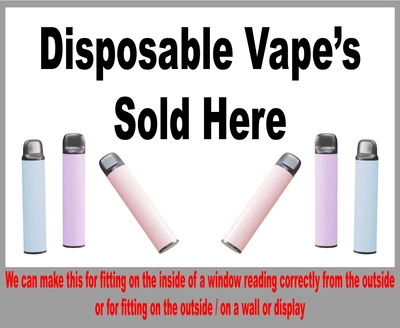 $44.33 • Buy 1 X VAPE SHOP WINDOW SIGN STICKER GRAPHIC DECAL ADVERT 005-1
