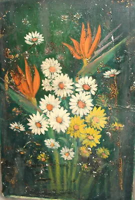 Vintage Floral Oil Painting Flowers • $192.94