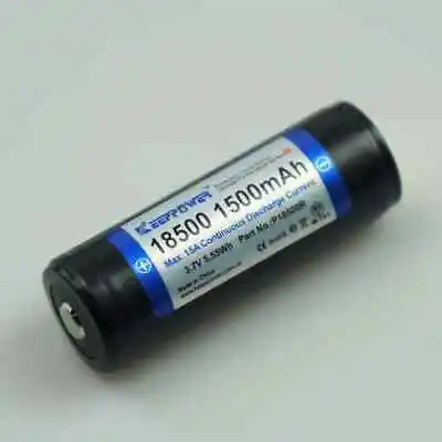 Keeppower 18500 1500mAh Battery 3.7V P18500R 15A Protected Lithium Rechargeable • £8.99