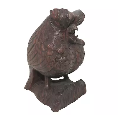 Hand Carved Solid Wood Owl Artisan Crafted Vintage Mid Century Style • $24.99