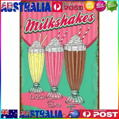 Ice Cream Metal Vintage Tin Painting Flat Tin Sign Wall Poster Bar Decor 20x30cm • $9.49